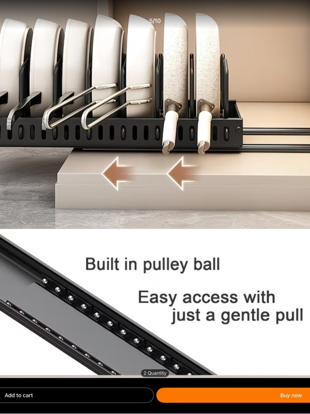Pan Cookware Rack Organizer with Assorted Pans - Black - Picture 7 of 10